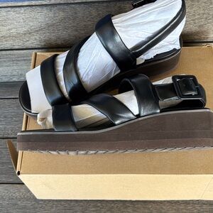 Vince Black Leather Platform Skylar Sandals 9.5 NIB